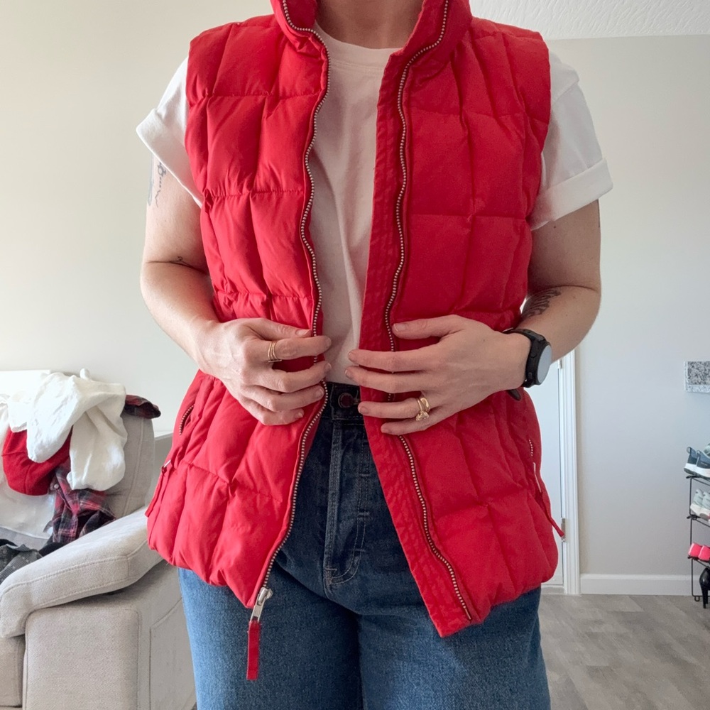 Vintage GAP Women's Vibrant Red Quilted Vest